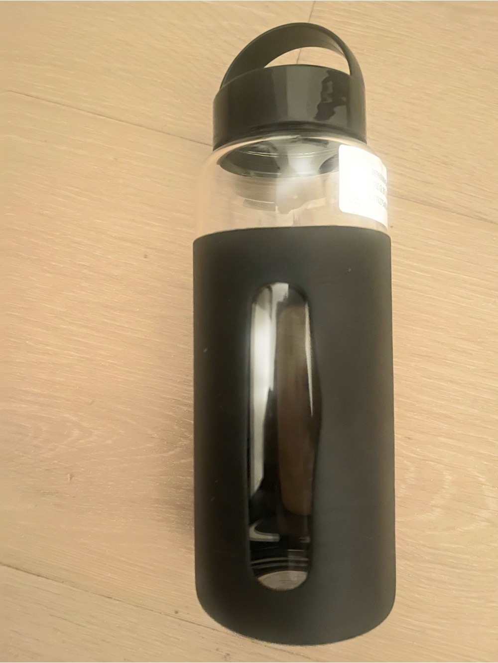 Mainstays Black Glass Water Bottle with Carry Handle